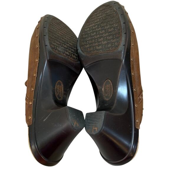 Sofft Mules Women 8 Brown Studded Leather Western‎ Slip On Casual Boho Outdoor - Picture 7 of 8